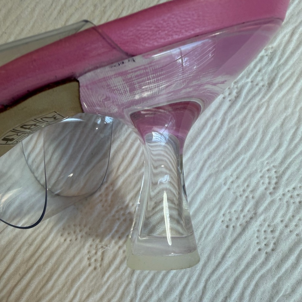 Stuart Weitzman Heels Shoes Sandals pink clear size 7.5 - Picture 4 of 12